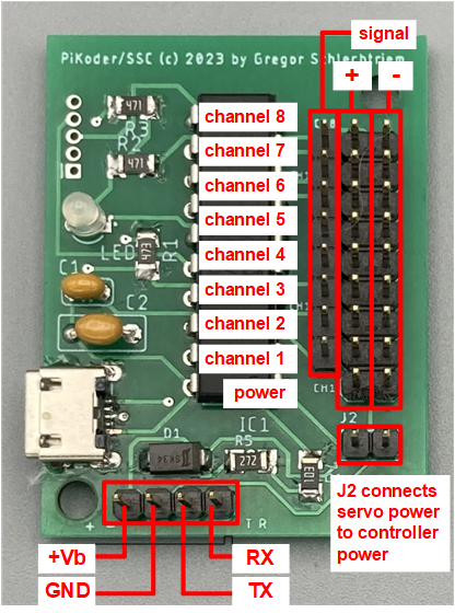 Evaluation Board PiKoder/SSCng Serial Servo Controller